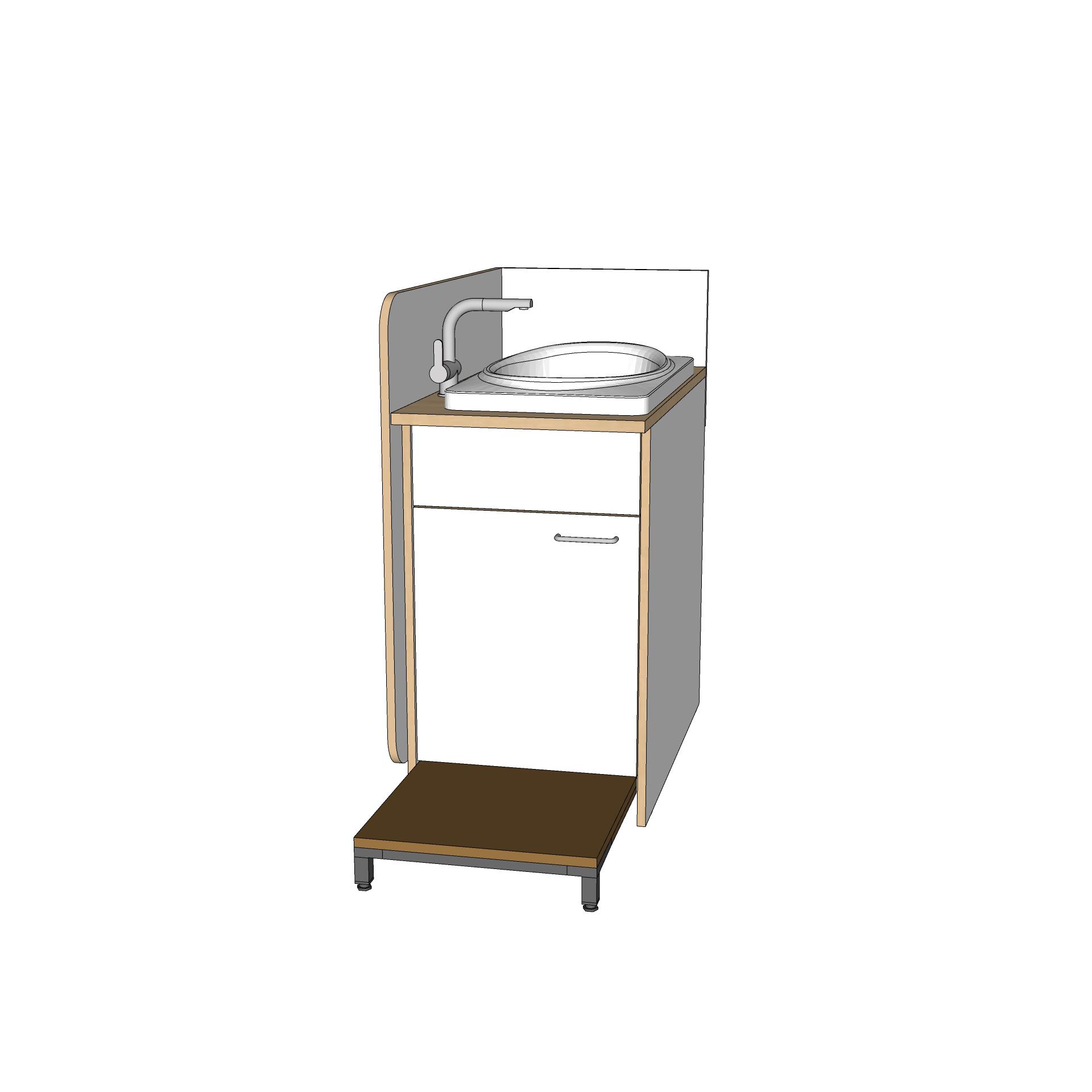 ROBHOC-WICKELANLAGE-MODUL-1TÜR+WANNE-40x80CM+PODEST